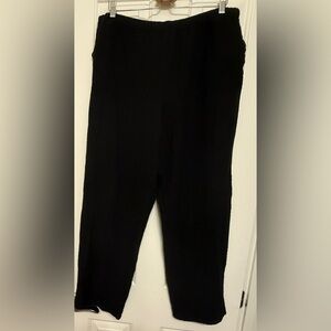 Orvis womens straight leg pants black large waffle texture